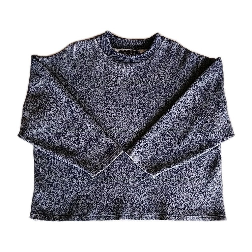 VTG 90s Y2K Roll Neck Sweater Mens Sz L Blue Slouchy Boxy Fisherman Indie Grunge